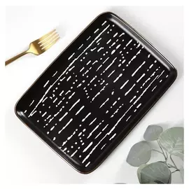 Блюдо прямоугольное «Глазурь», 26×18,5×2 см, цвет чёрный