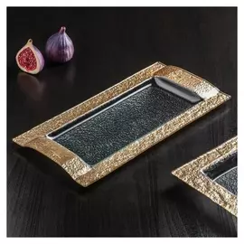 Блюдо прямоугольное «Сияние», 32×16×2,5 см, цвет золото