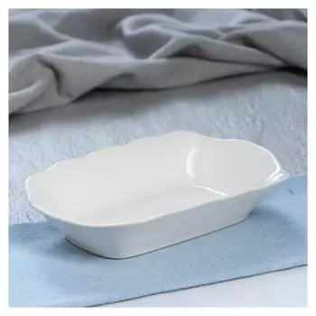 Блюдо "Рельеф", белое, 300 мл