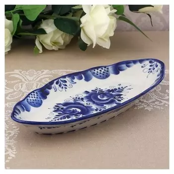 Блюдо «Селедочница», 28,5х13,5х4 см, гжель