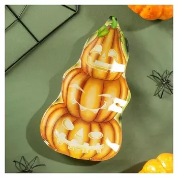 Блюдо сервировочное доляна «Хэллоуин. тыквы», 20×11,2×1,8 см