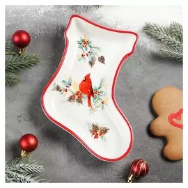 Блюдо сервировочное доляна «Красный кардинал», 20×15,5×3 см