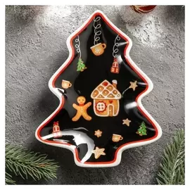 Блюдо сервировочное доляна «Новый год. пряничное волшебство», 14×11×2 см