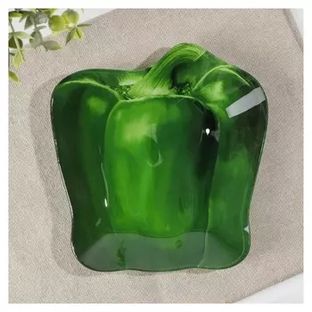 Блюдо сервировочное доляна «Перчик», цвет зелёный, 15,9×15,9×1,7 см