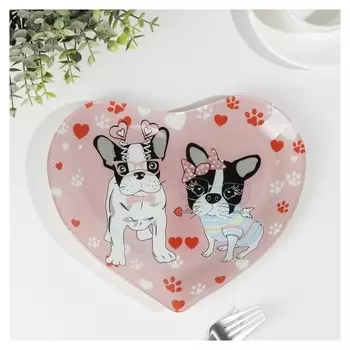 Блюдо сервировочное «Сердце. пёсики», 25,5×21,8×2,6 см