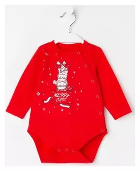 Боди детское, цвет красный, рост 74 см