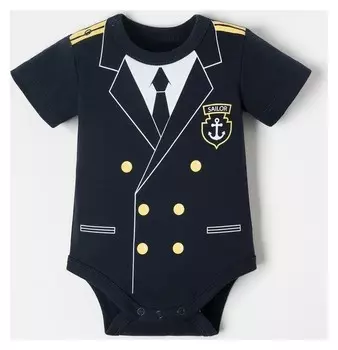 Боди крошка Я "Капитан", рост 86-92 см, (Р-р 28), синий