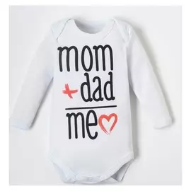 Боди крошка Я "Mom+dad", белый, рост 86-92 см