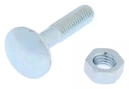 Болт мебельный тундра Krep Din603 6x30 с гайкой, цинк, 10 шт.