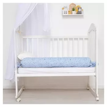 Бортик в кроватку крошка Я "Light Blue" 20х120 см, 100% хлопок