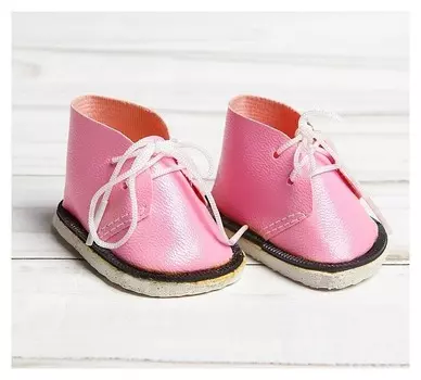 Ботинки для куклы «Завязки», длина подошвы: 6 см, 1 пара, цвет нежно-розовый