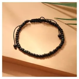 Браслет "Бисер" тренд минимал, цвет чёрный, 18см