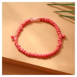 Браслет "Бисер" тренд минимал, цвет коралловый, 18см