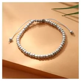 Браслет "Бисер" тренд минимал, цвет серебро, 18см