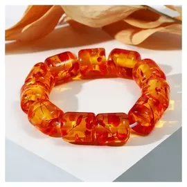 Браслет бочонок "Пластик" под янтарь