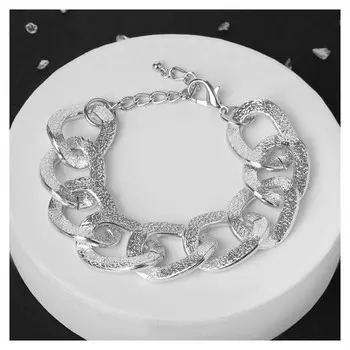 Браслет "Цепь" дерма, цвет серебро