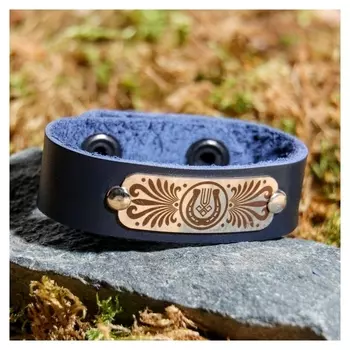 Браслет "Чур меня", натуральная кожа, сталь