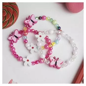 Браслет детский "Выбражулька" бабочка с цветочком