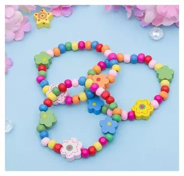 Браслет детский "Выбражулька" цветы радужные