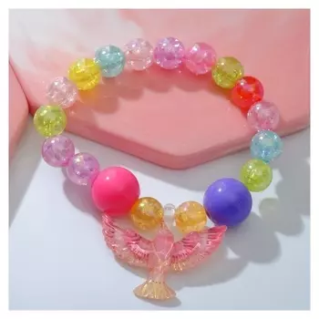 Браслет детский "Выбражулька" птица яркая в полёте, цветной