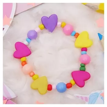 Браслет детский "Выбражулька" сердечки матовые