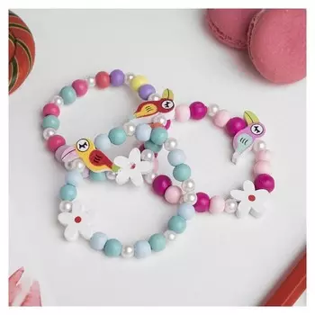 Браслет детский "Выбражулька" тукан с цветочком