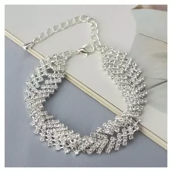 Браслет для женщин Голливуд переплетение цвет серебра