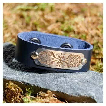 Браслет "Дорожный ангел", натуральная кожа, сталь