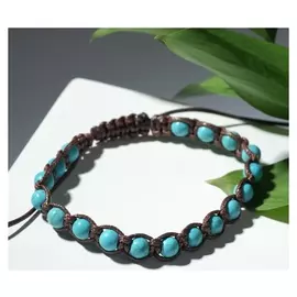 Браслет "Друиды" бирюза, цвет голубой, D=7