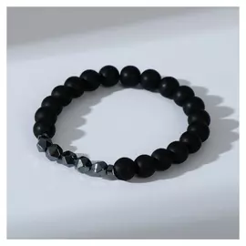 Браслет "Друиды" блеск, цвет серо-чёрный, D=7