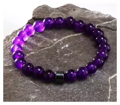 Браслет "Друиды" мелирий, цвет серо-фиолетовый, D=7