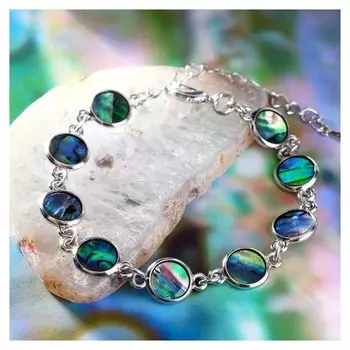 Браслет "Галиотис" круг малый, цвет зелёный