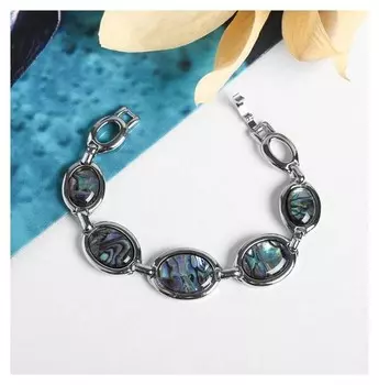 Браслет "Галиотис" овал, цвет зеленый