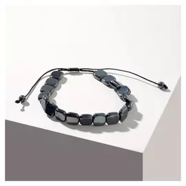 Браслет "Гематит" квадрат, цвет тёмно-серый, 7 см