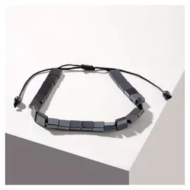 Браслет "Гематит" квадратик, цвет тёмно-серый, 7 см