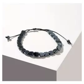 Браслет "Гематит" квадраты, цвет тёмно-серый, 7 см