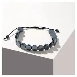 Браслет "Гематит" многоугольник, цвет тёмно-серый, 7 см