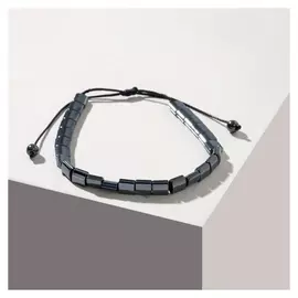 Браслет "Гематит" прямоугольник, цвет тёмно-серый, 7 см