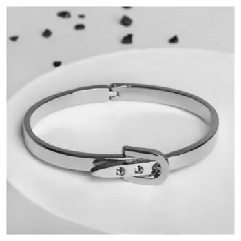 Браслет "Каркас" ремень, цвет серебро, D=6,6см