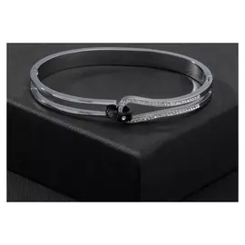 Браслет "Каркас" с кольцом, цвет белый в серебре