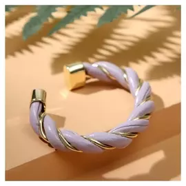Браслет "Каркас" завиток, цвет сиреневый в золоте, D=5 см
