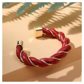 Браслет "Каркас" завиток, цвет тёмно-красный в золоте, D=5 см