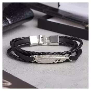 Браслет кожа "Атака" перо