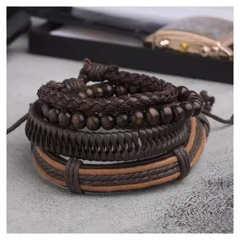 Браслет кожа "Фита", цвет коричневый