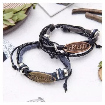 Браслет кожа "Неразлучники" Friend