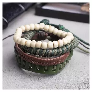 Браслет кожа "Робин гуд" плетение