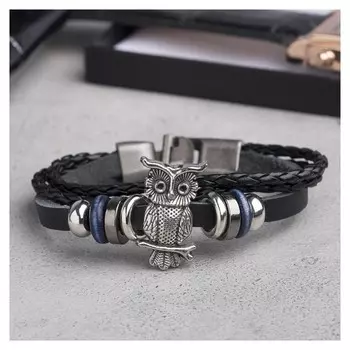 Браслет кожа "Совушка"