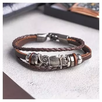 Браслет кожа "Совушка"