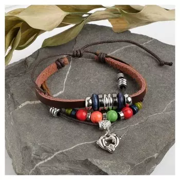 Браслет кожа "Стиль" дельфины