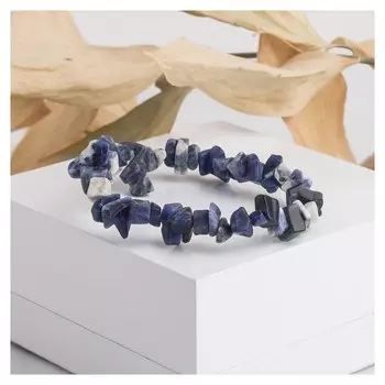 Браслет крошка на резинке "Лазурит"